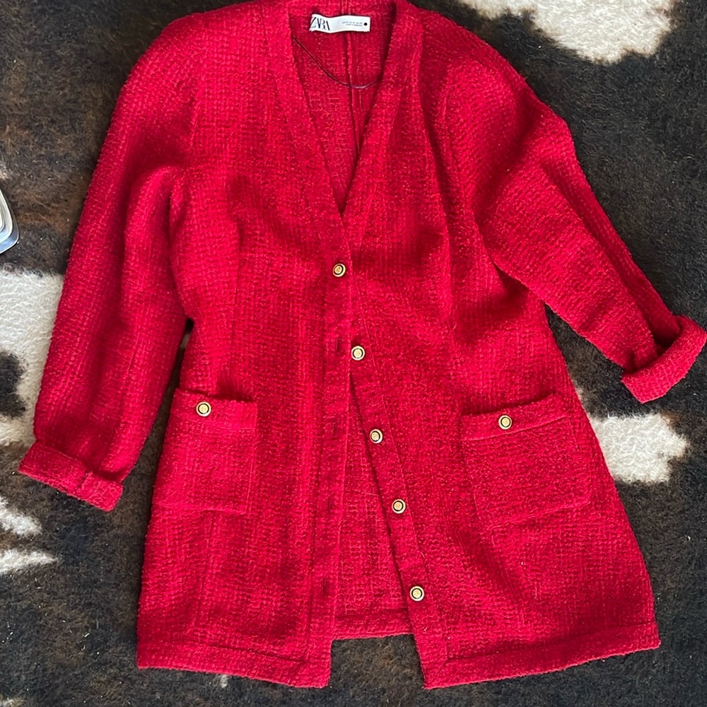 Zara Red Oversized blazer